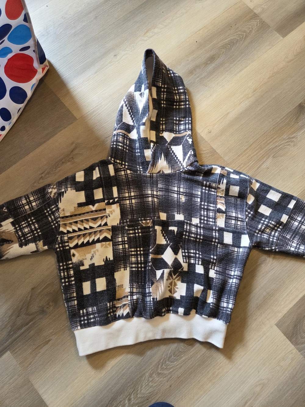 Polo by Ralph Lauren Black, Cream & Tan Hooded Pullover